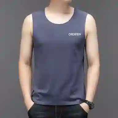 欧迪芬 日系纯色轻量简约德绒柔软高弹加热无痕打底保暖秋衣背心 男女同款