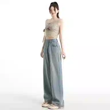 欧迪芬 美式复古高街潮流显高显瘦清凉宽松休闲牛仔裤 女款