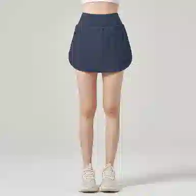 欧迪芬  薄款速干短裤女子跑步训练健身裤女假两件  瑜伽短裙