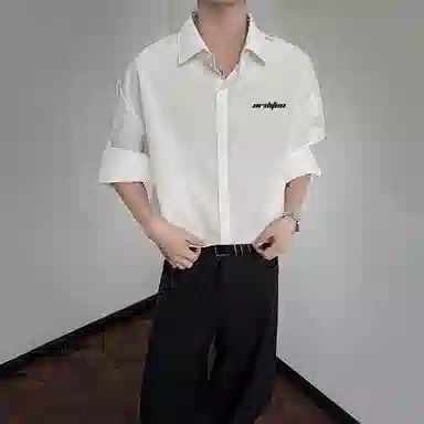 欧迪芬 基础款纯色多巴胺色系舒适简约时尚户外出行日常通勤经典学院风百搭无性别主义长袖翻领单排扣情侣休闲宽松衬衫 男女同款