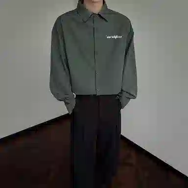 欧迪芬 基础款纯色多巴胺色系舒适简约时尚户外出行日常通勤经典学院风百搭无性别主义长袖翻领单排扣情侣休闲宽松衬衫 男女同款