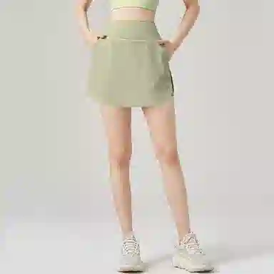 欧迪芬  薄款速干短裤女子跑步训练健身裤女假两件  瑜伽短裙