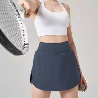 欧迪芬  薄款速干短裤女子跑步训练健身裤女假两件  瑜伽短裙