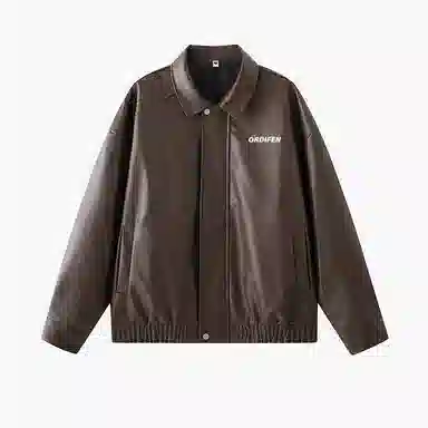欧迪芬 美式复古高街潮流飞行员机车风休闲宽松防风透气翻领痞帅城市机能时尚氛围感皮扎染日常通勤百搭舒适品牌字母外套夹克 男女同款