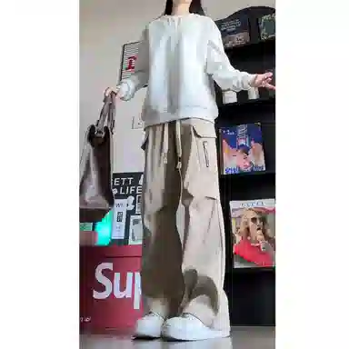 欧迪芬 美式复古软壳裤情侣款春秋季机能拉链多口袋工装裤户外登山裤休闲裤 女款