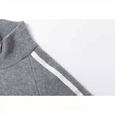 欧迪芬 高领美式风格简约慵懒风撞色图案舒适亲肤百搭双杠条时尚潮流毛衣 男女同款