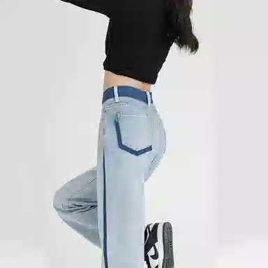 欧迪芬 显瘦阔腿裤潮流时尚款牛仔裤 女款