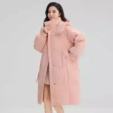 鸭鸭 中长款加厚保暖时尚百搭外套羽绒服 女款