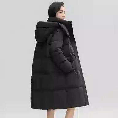 鸭鸭 中长款连帽时尚休闲保暖外套羽绒服 女款