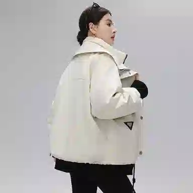 鸭鸭 百搭休闲短款立领夹克羽绒服 女款