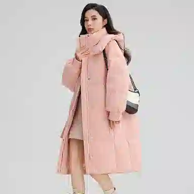 鸭鸭 中长款加厚保暖时尚百搭外套羽绒服 女款