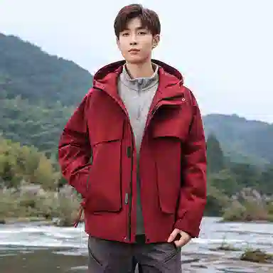 鸭鸭 冰壳系列 户外时尚韩版连帽加厚羽绒服 男女同款