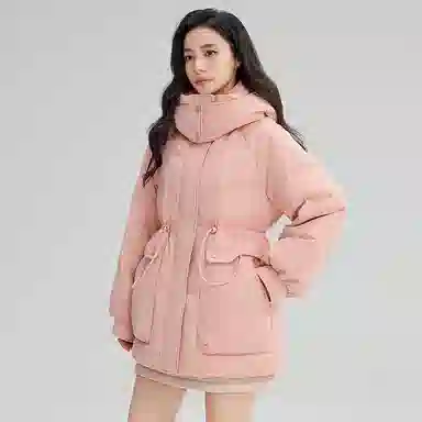 鸭鸭 保暖时尚百搭潮流舒适连帽长袖羽绒服 女款