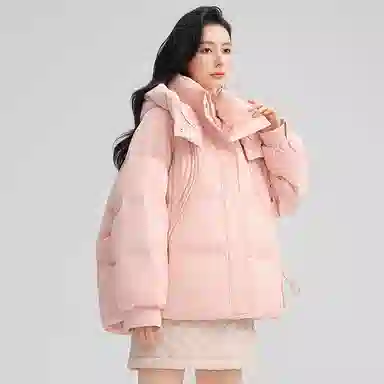 鸭鸭 百搭连帽舒适轻柔保暖时尚韩版长袖羽绒服 女款