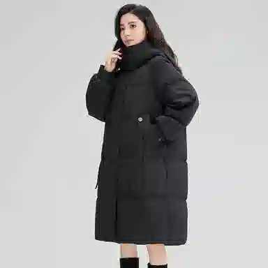 鸭鸭 中长款加厚保暖时尚百搭外套羽绒服 女款