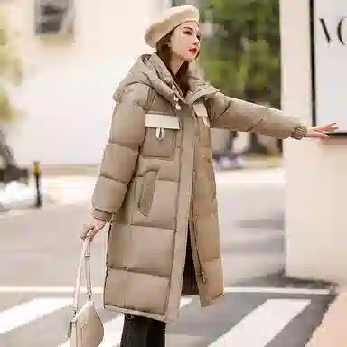 鸭鸭 中长款加厚时尚保暖舒适羽绒服 女款