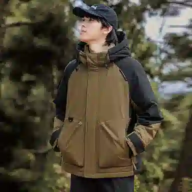 鸭鸭 时尚短款连帽宽松羽绒服 男女同款