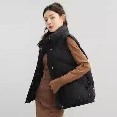 鸭鸭 保暖时尚百搭韩版洋气立领拉链纯色羽绒服 女款