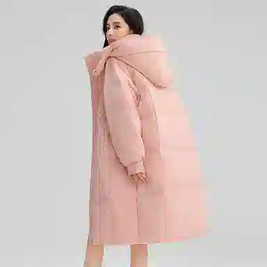 鸭鸭 中长款加厚保暖时尚百搭外套羽绒服 女款