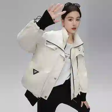 鸭鸭 百搭休闲短款立领夹克羽绒服 女款