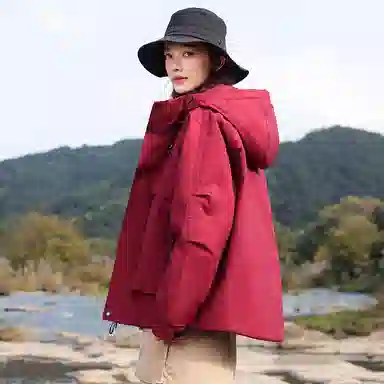 鸭鸭 冰壳系列 户外时尚韩版连帽加厚羽绒服 男女同款