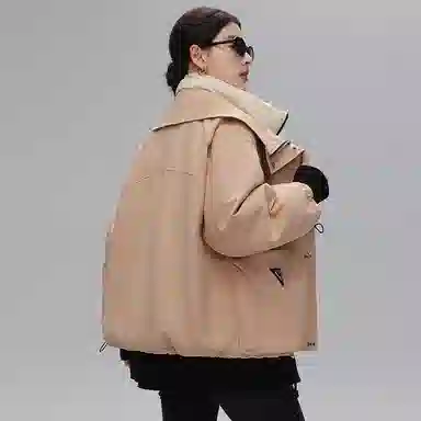 鸭鸭 百搭休闲短款立领夹克羽绒服 女款