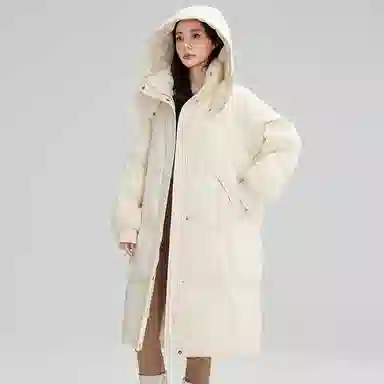 鸭鸭 中长款加厚保暖时尚百搭外套羽绒服 女款