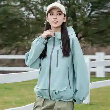 鸭鸭 户外露营短款连帽时尚休闲夹克外套 男女同款