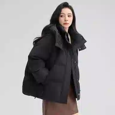 鸭鸭 百搭连帽舒适轻柔保暖时尚韩版长袖羽绒服 女款
