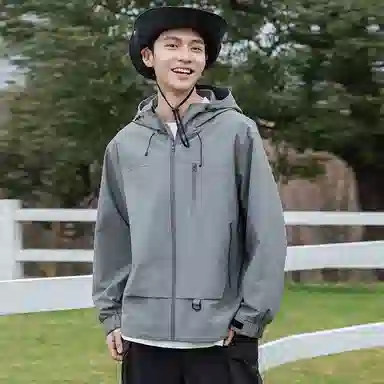 鸭鸭 户外露营短款连帽时尚休闲夹克外套 男女同款