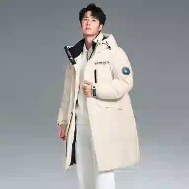 鸭鸭 中长款过膝时尚连帽加厚保暖羽绒服 男女同款