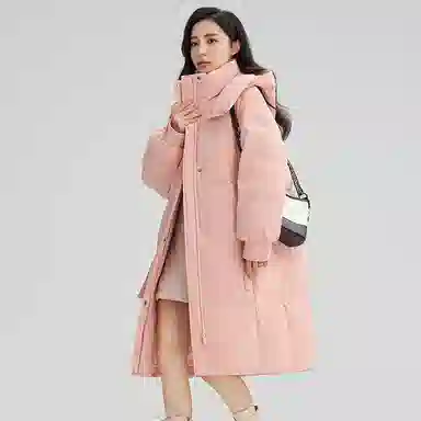 鸭鸭 中长款加厚保暖时尚百搭外套羽绒服 女款