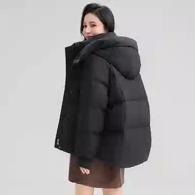 鸭鸭 百搭连帽舒适轻柔保暖时尚韩版长袖羽绒服 女款