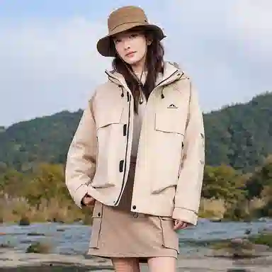 鸭鸭 冰壳系列 户外时尚韩版连帽加厚羽绒服 男女同款