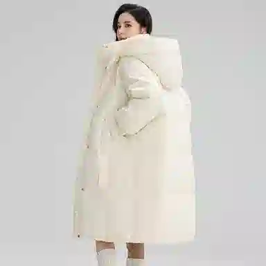 鸭鸭 中长款加厚保暖时尚百搭外套羽绒服 女款