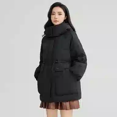 鸭鸭 保暖时尚百搭潮流舒适连帽长袖羽绒服 女款