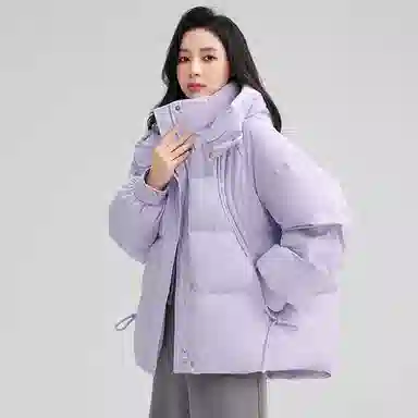 鸭鸭 百搭连帽舒适轻柔保暖时尚韩版长袖羽绒服 女款