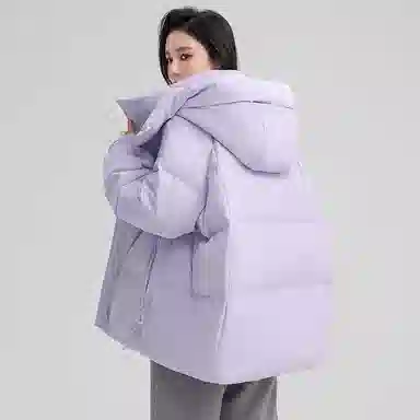 鸭鸭 百搭连帽舒适轻柔保暖时尚韩版长袖羽绒服 女款