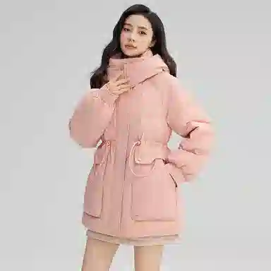 鸭鸭 保暖时尚百搭潮流舒适连帽长袖羽绒服 女款