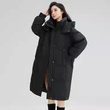 鸭鸭 中长款加厚保暖时尚百搭外套羽绒服 女款