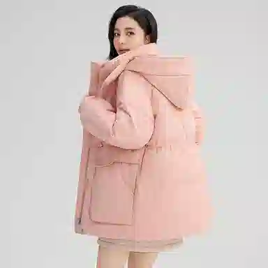 鸭鸭 保暖时尚百搭潮流舒适连帽长袖羽绒服 女款
