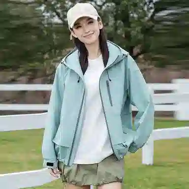 鸭鸭 户外露营短款连帽时尚休闲夹克外套 男女同款