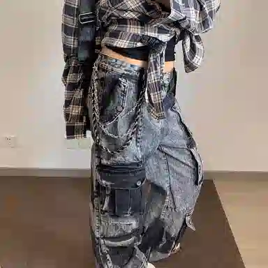 【不潮不出街】 浪莎 个性朋克风嘻哈牛仔休闲潮流百搭编织多层 合金 裤链 男女同款情侣款