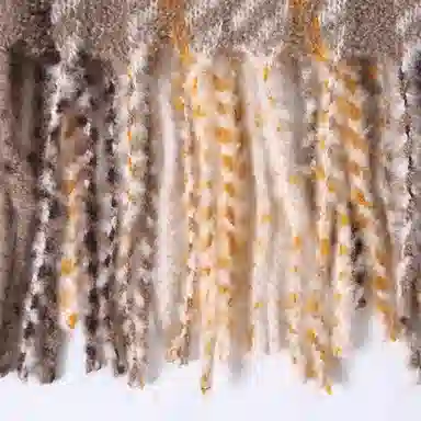 浪莎 软糯圈圈纱格子围脖文艺风韩版时尚百搭撞色保暖 聚酯纤维 绒线围巾 男女同款情侣款