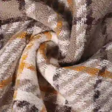 浪莎 软糯圈圈纱格子围脖文艺风韩版时尚百搭撞色保暖 聚酯纤维 绒线围巾 男女同款情侣款