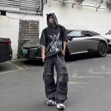 【不潮不出街】 浪莎 个性朋克风嘻哈牛仔休闲潮流百搭编织多层 合金 裤链 男女同款情侣款