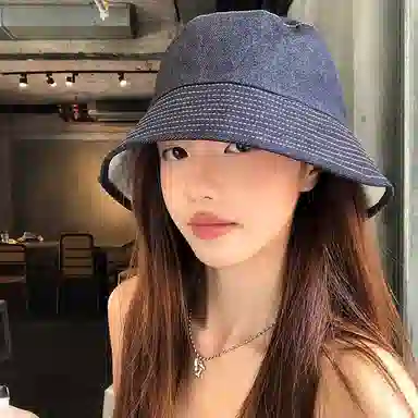 浪莎 韩系双面戴防紫外线遮阳通勤穿戴户外休闲露营登山 棉 渔夫帽 男女同款情侣款