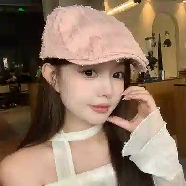 浪莎 日韩小众设计毛边简约纯色时尚百搭显脸小文艺 聚酯纤维 贝雷帽 男女同款情侣款