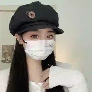 浪莎 韩系田园风纽扣八角云朵 薄款大头围出街美拍显脸小 棉 贝雷帽 女款