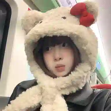 【萌趣可爱】 浪莎 可爱小熊蝴蝶结绒线帽子围巾一体女生秋冬季毛绒加厚保暖围脖护耳雷锋帽 涤纶 绒线帽 女款